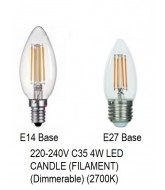 Vive C35W 4W LED Filament Lamp (Candle) (Dim)